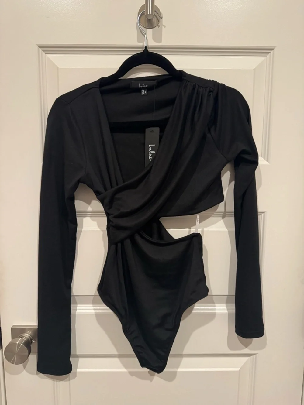 Making the Cut Cutout Long-Sleeve Bodysuit- Women - Picture 3 of 4